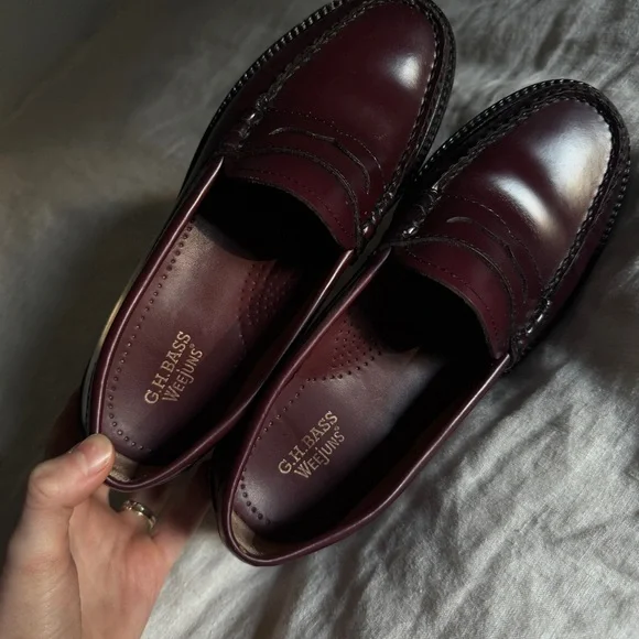 G.H. Bass Chunky Weejuns Loafers 6.5 Burgundy - Picture 1 of 9